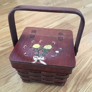 Berry Basket Bag Vintage‎ 1970s wooden hand-painted purse